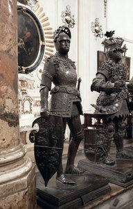 Koning Arthur, standbeeld van het graf van Maximiliaan I, Innsbruck, 1513 (brons)